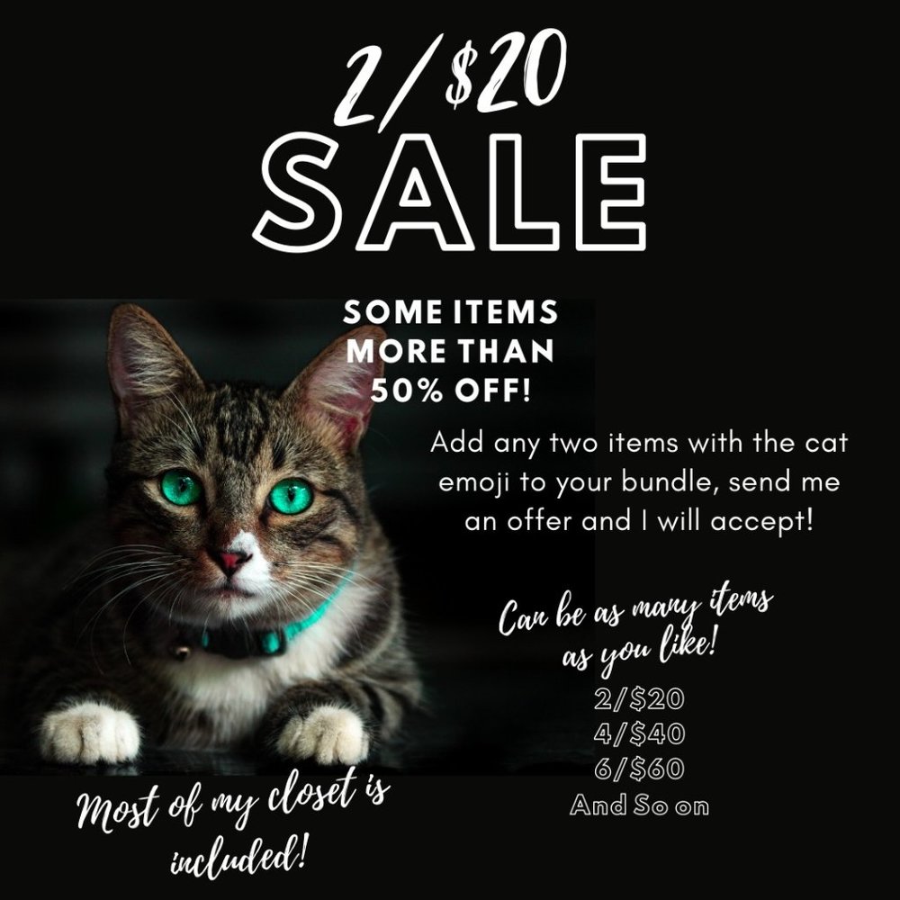 2/$20 Weekend Closet Sale